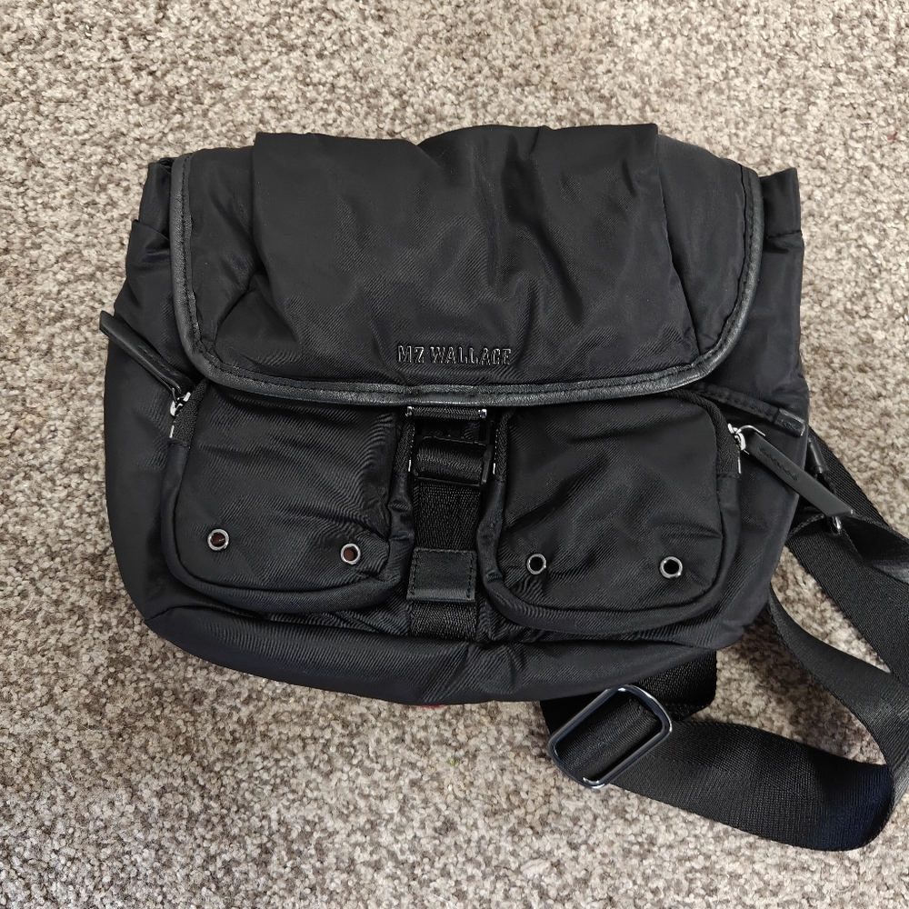 MZ Wallace Black Rec Air Medium Apex Crossbody